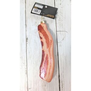 Glass‎ Bacon 7" Ornament Robert Stanley Foodie Breakfast Food NEW